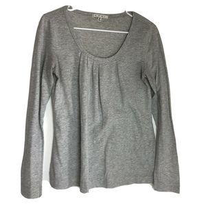 Cabi Womens Grey Long Sleeve Top pleated